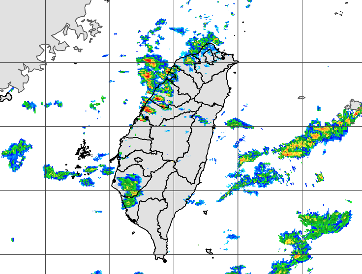 這波鋒面有間歇性雨勢，桃除竹苗客庄鄉親要注意天候變化。翻攝中央氣象局