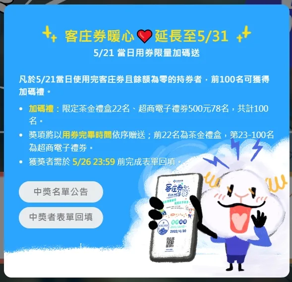 客庄券官網活動公告。