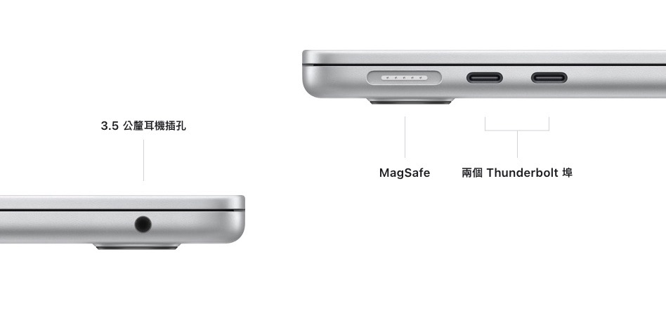 新款MacBook Air使用了MagSafe 充電線。翻攝蘋果官網