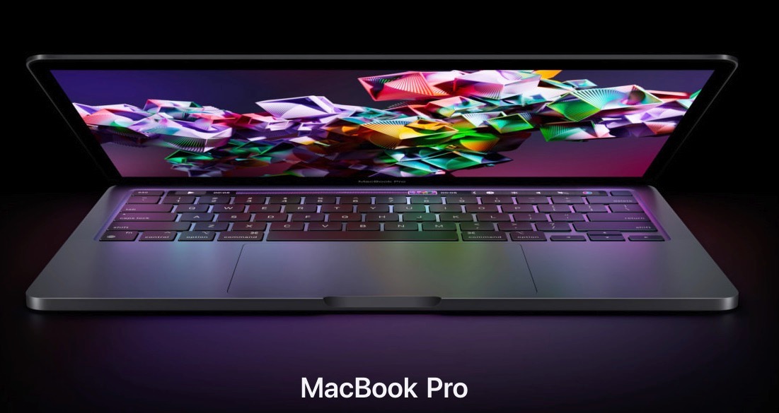 新款MacBook Pro 13吋搭載M2晶片。翻攝蘋果官網