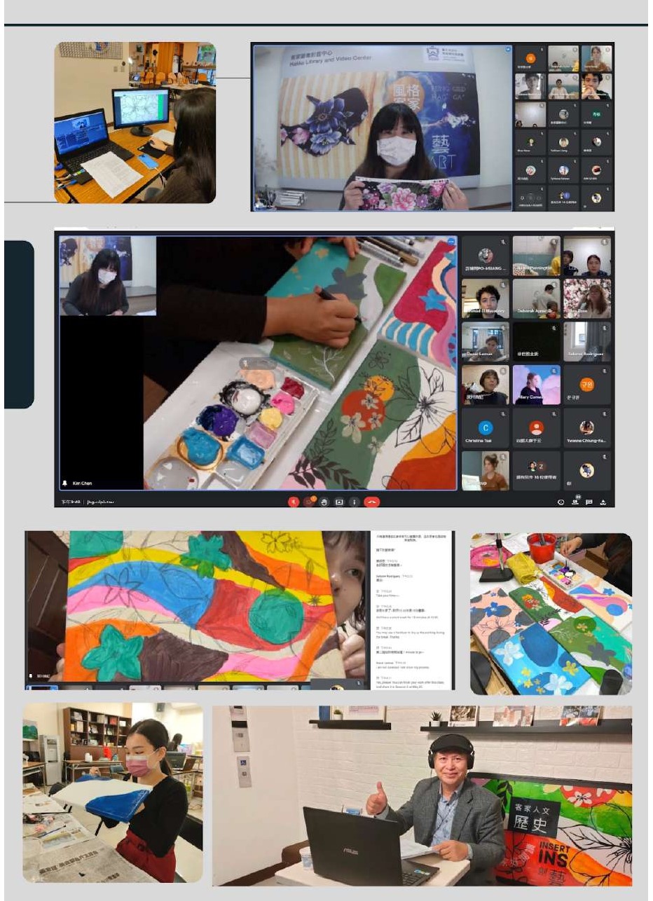 國際學生們在藝術作品中加進自己所認識的客家文化。