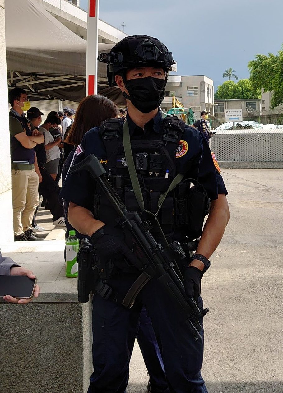 裴洛西到訪前，現場高度警戒。李台源攝
