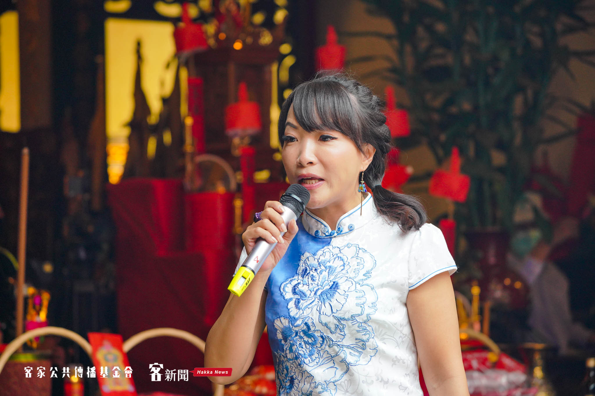 今年義民祭首度由女性擔任司儀,為234年來首見。擔任司儀者為講客電台主持人徐子雁。莊勝鴻攝