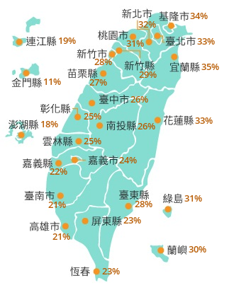 軒嵐諾各地區暴風圈侵襲機率。中央氣象局提供。
