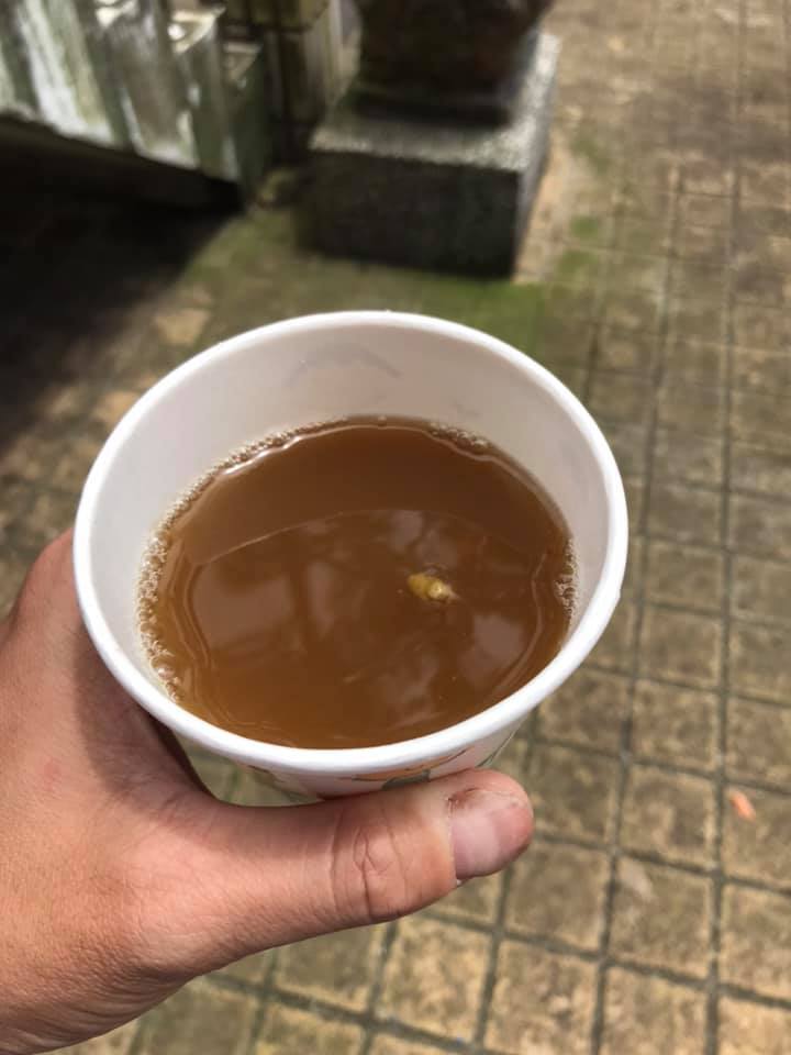 免費綠豆湯。作者提供