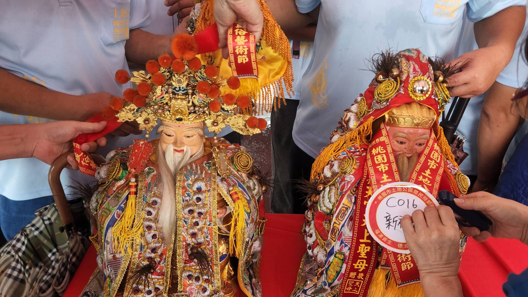 鄭文燦說,土地公伯公信仰,就是土地人文關懷的精神,今日的土地公國際民俗藝術節迎接全國各地的土地公,現場十分熱鬧。宋佩遙攝