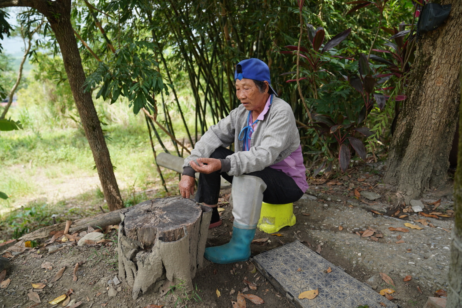 劉家梁香妹阿婆，地震當下乒乒乓乓發出巨大聲響，這幾天都還是睡不好。范修語攝影