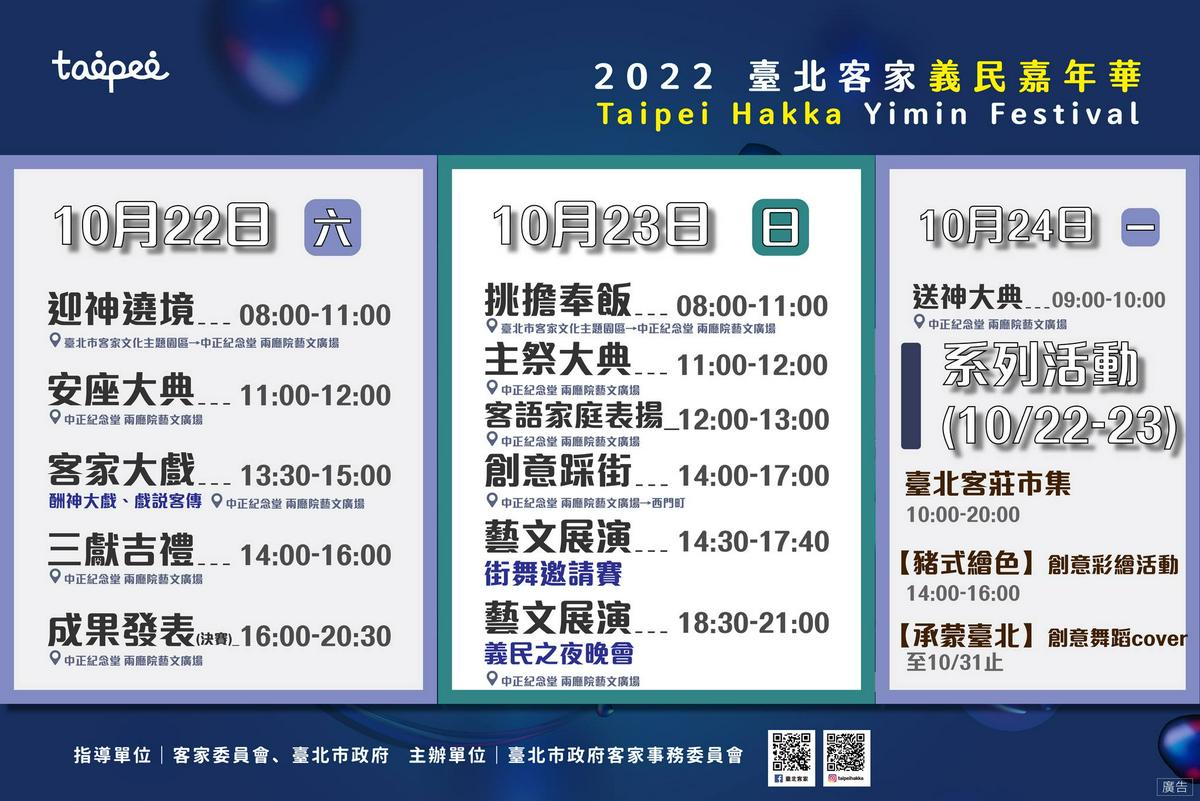 2022臺北客家義民嘉年華/臺北市政府客家事務委員會提供。