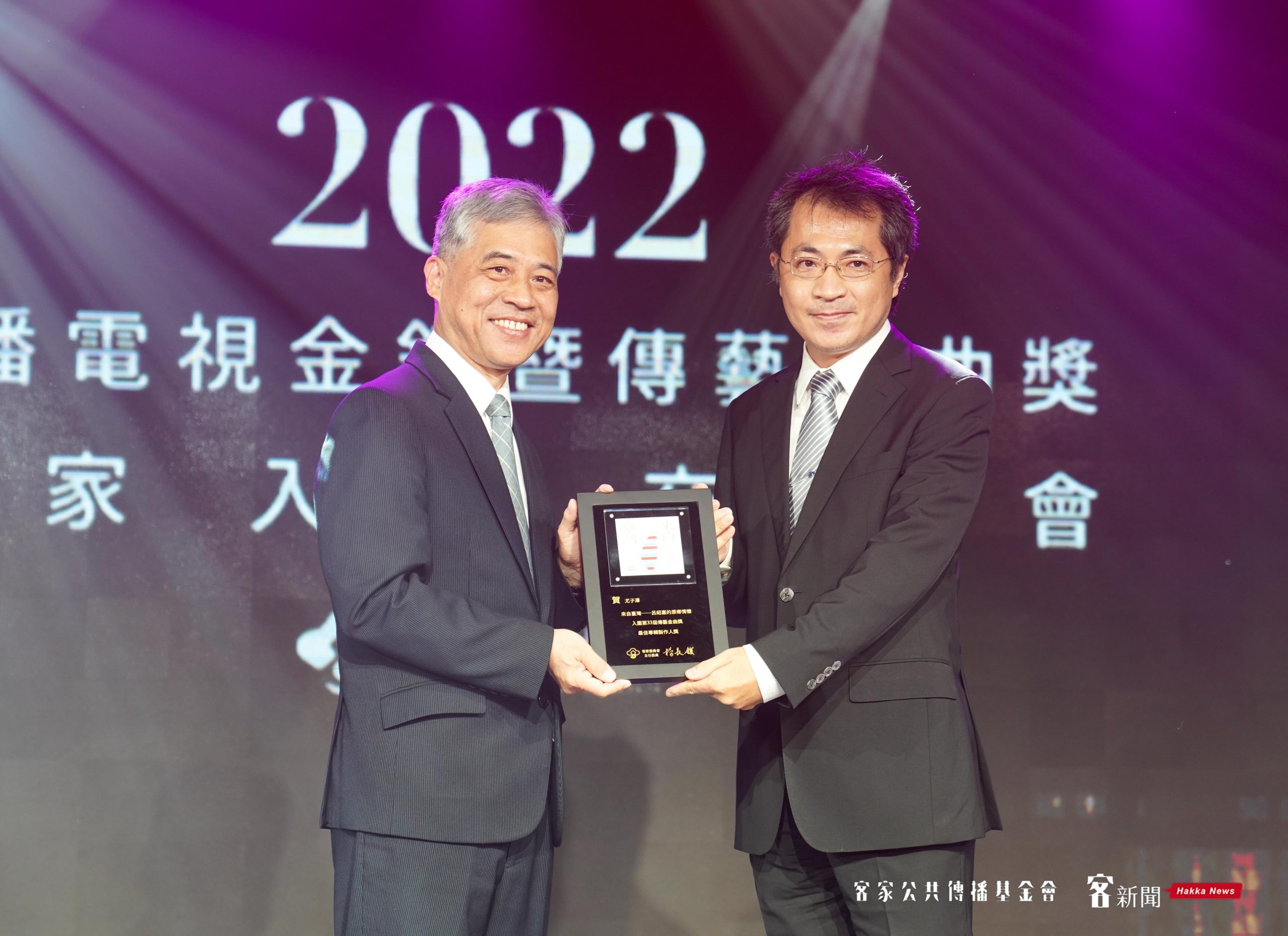 尤子澤（右）入圍傳藝金曲獎最佳專輯製作人獎、最佳錄音獎。宋佩遙攝