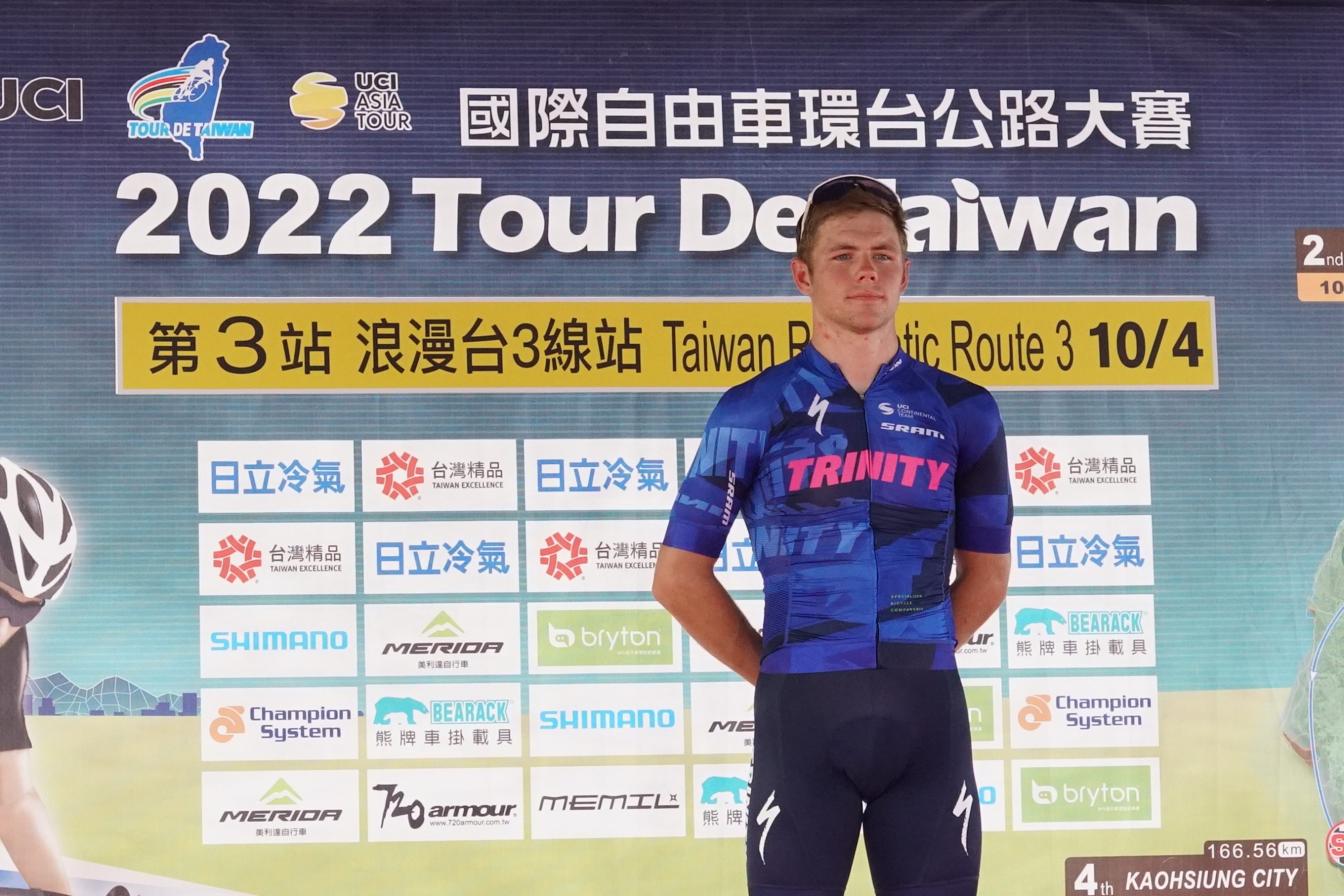 19歲的LAMPERTI Luke蘭貝蒂 盧克，拿下衝刺王綠衫，也拿下今天的單站冠軍。蘇佑昇攝