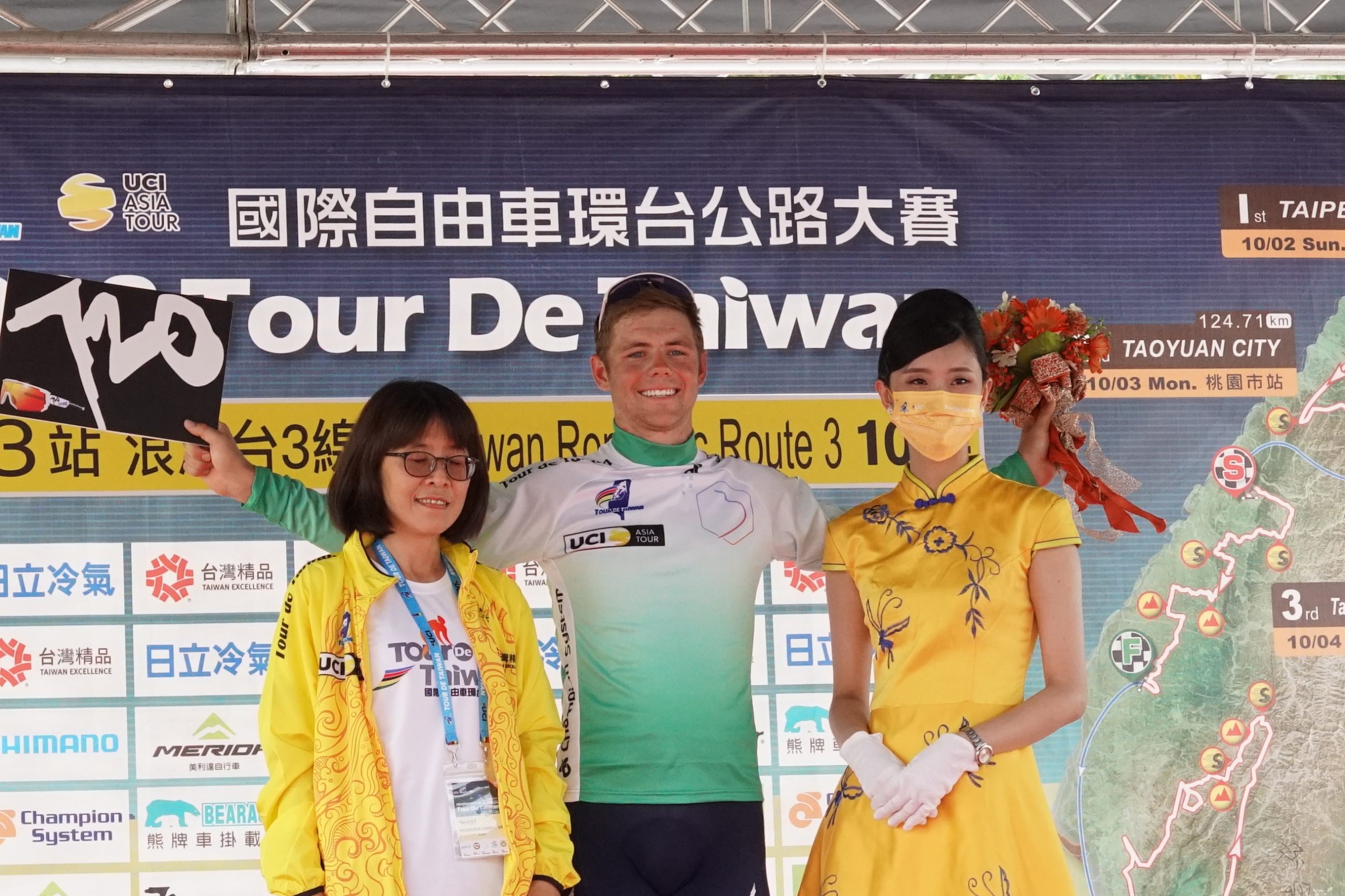 19歲的LAMPERTI Luke蘭貝蒂 盧克，拿下衝刺王綠衫。蘇佑昇攝