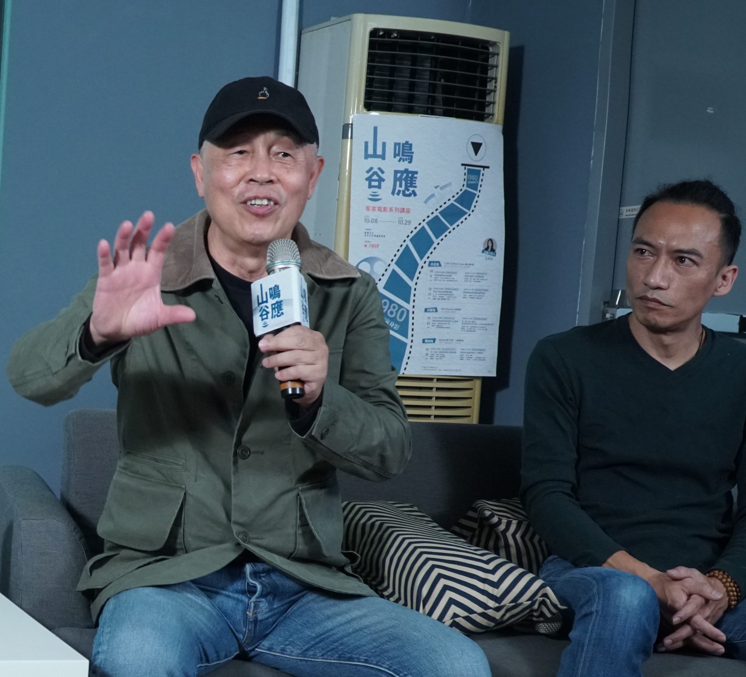 「山鳴谷應」講座邀請錄音師杜篤之(左)及收音師羅頌策(右)分享電影後製的工作。客傳會提供