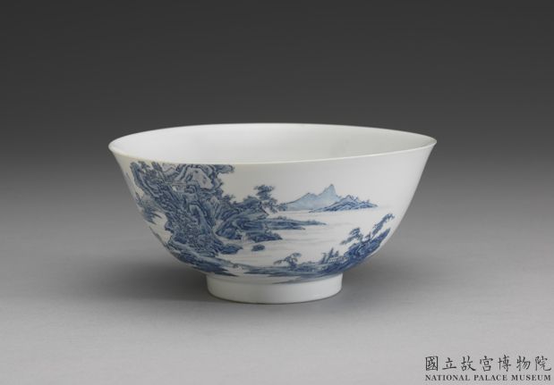 國寶-清 雍正 琺瑯彩瓷青山水碗。翻攝自故宮