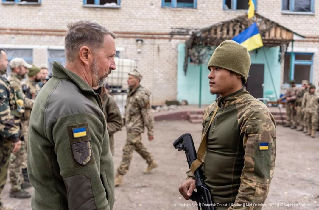 曾聖光在烏克蘭前線影像。翻攝Руслан Андрійко臉書