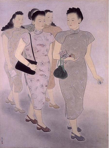 陳進1945年作〈婦女圖〉，膠彩絹本，117×88公分。