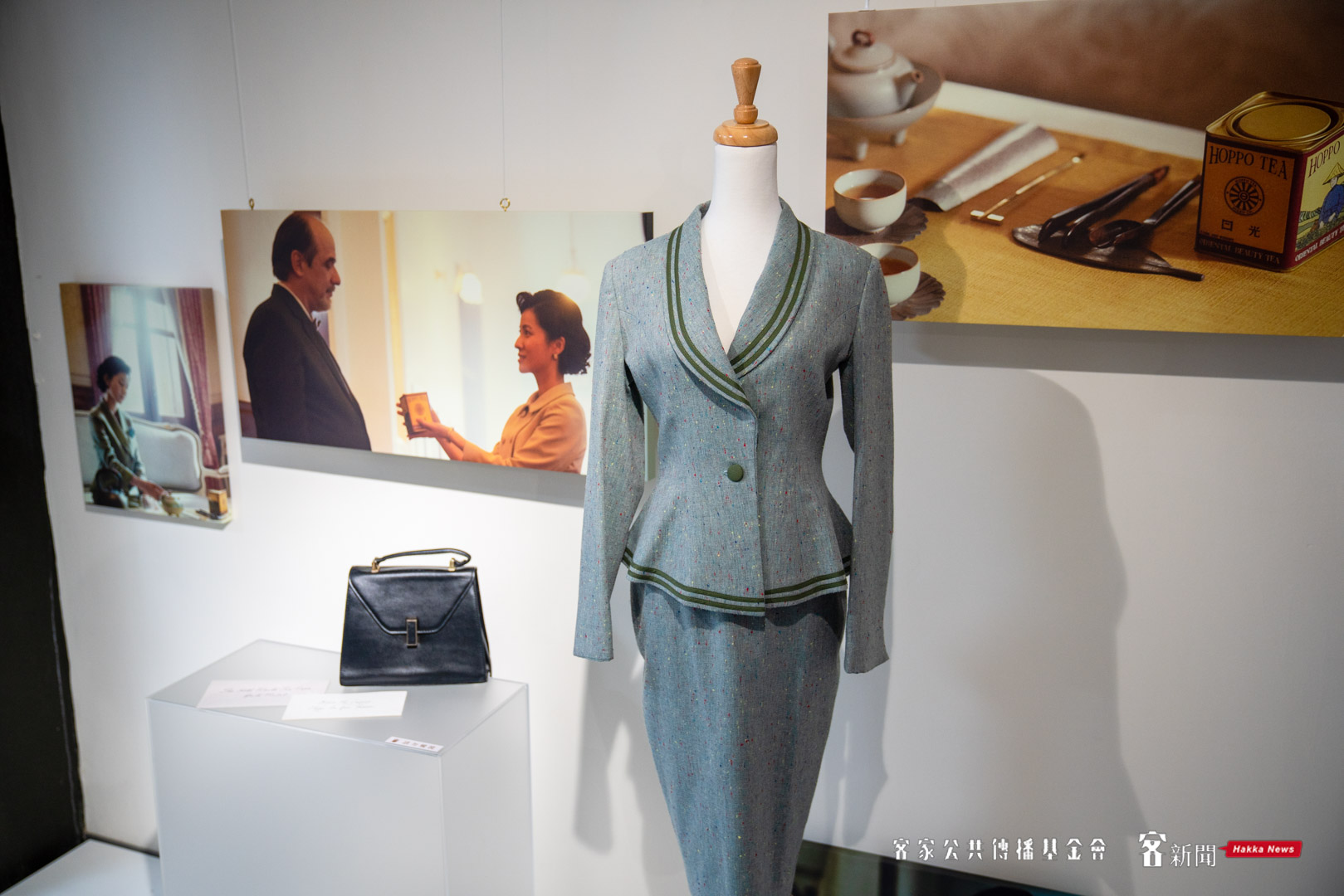 臺灣客家茶文化館內茶金場景與服裝展覽。范修語攝