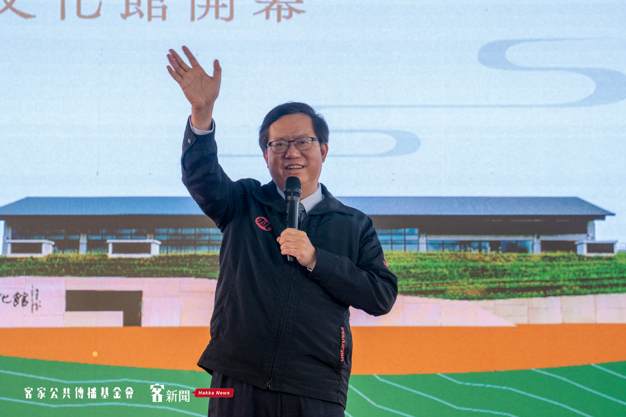 桃園市長鄭文燦今早前往桃園龍潭，參加臺灣客家茶文化館開幕式。宋佩遙攝