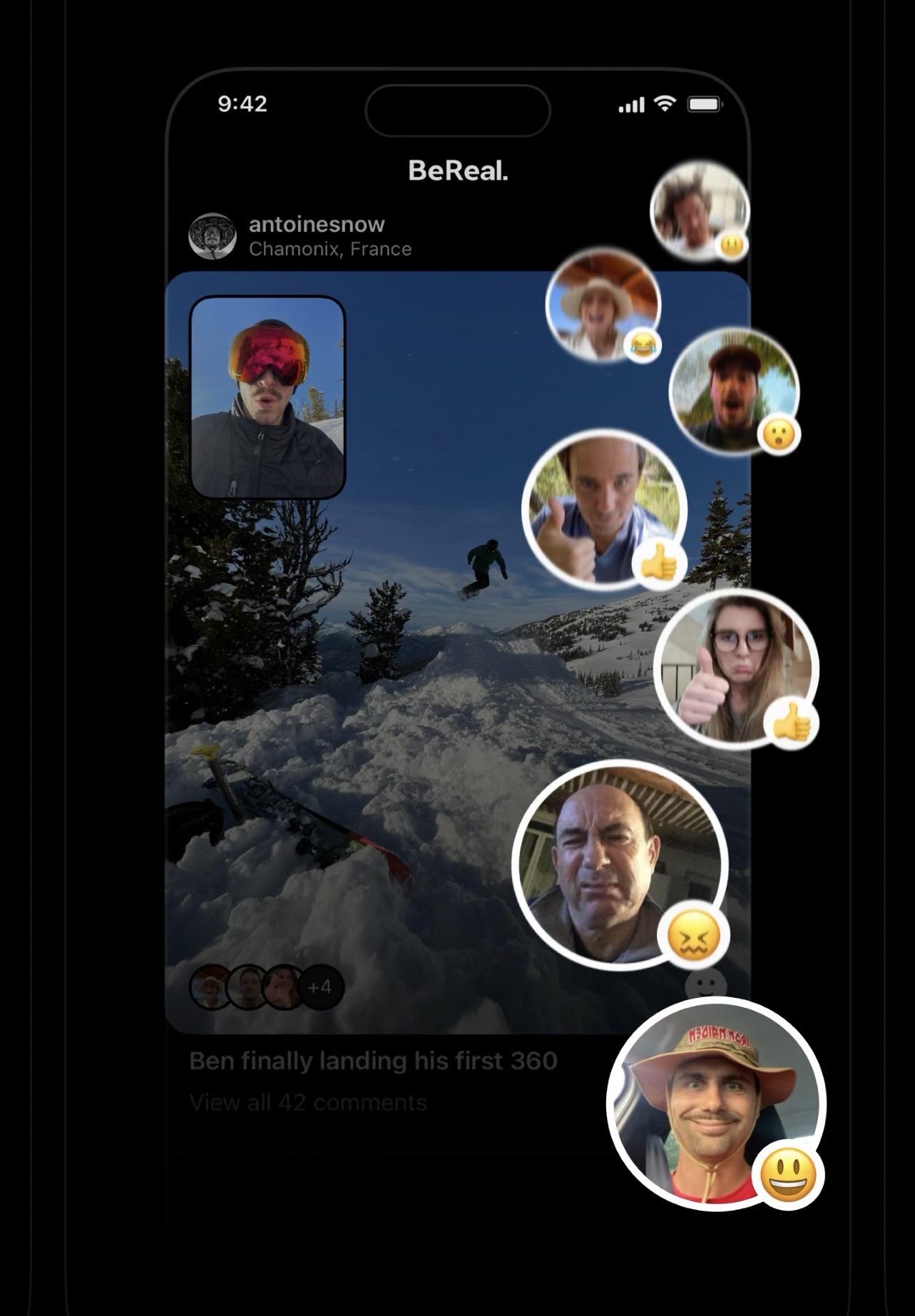 社交軟體BeReal獲選年度Apple app，其特色就是完全呈現真實，無法修圖。翻攝畫面