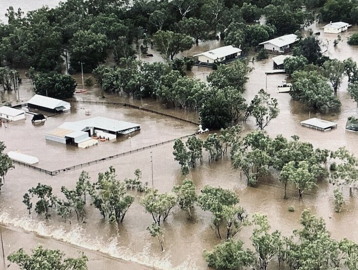 西澳今年1月遭暴雨襲擊，多地淹水。翻攝自Climate Connex官方《推特》