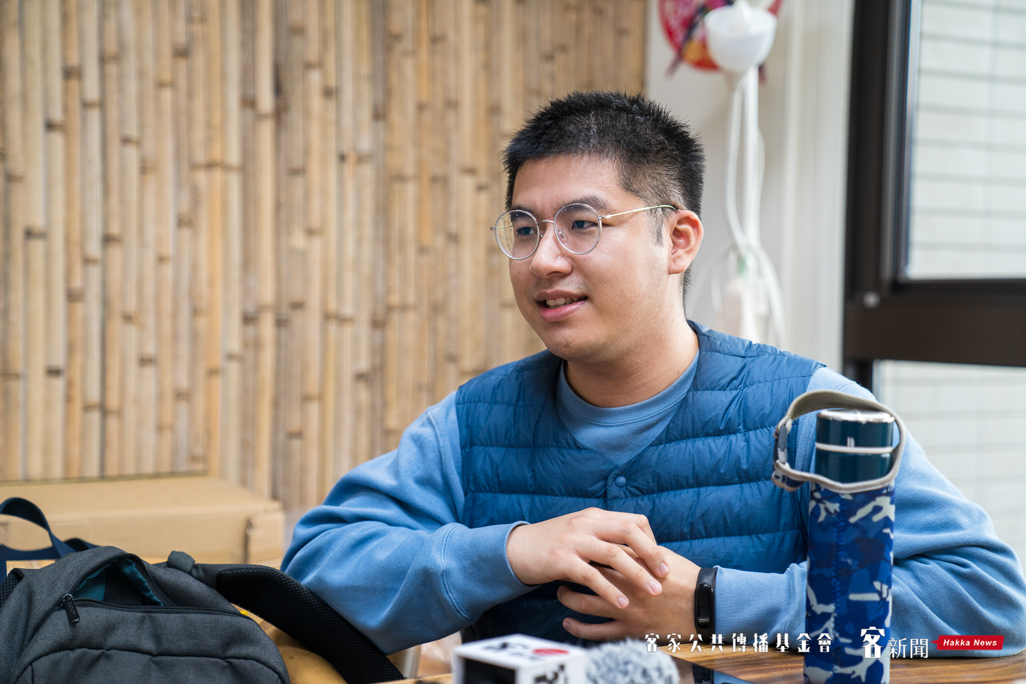 湯永裕通過客語能力高級認證,接受《客新聞》專訪,談到客語需要落實到生活的重要性!范修語攝