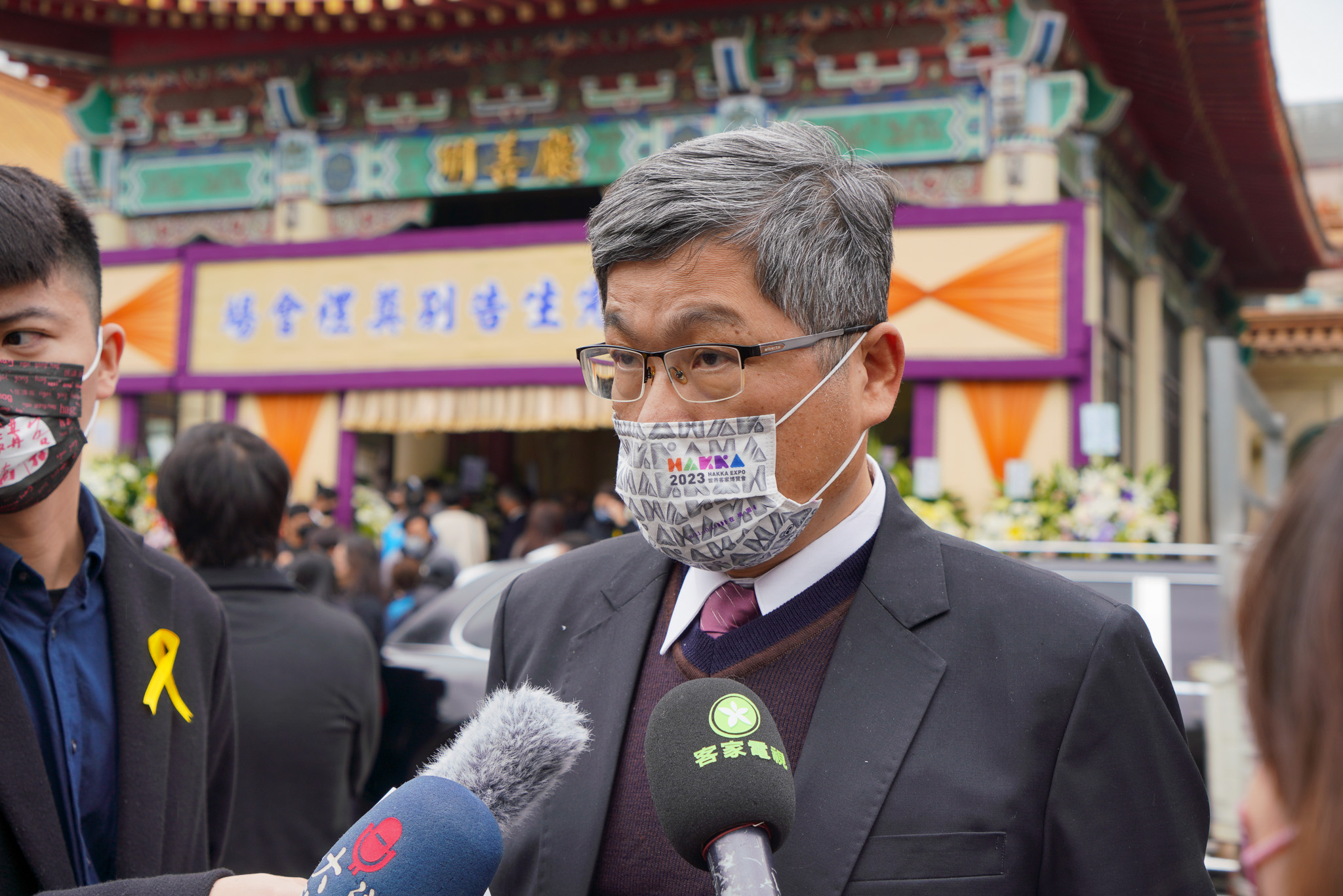 客委會主委楊長鎮回憶起徐智俊對客家傳播的熱情，滿是感動及不捨。何柏均攝
