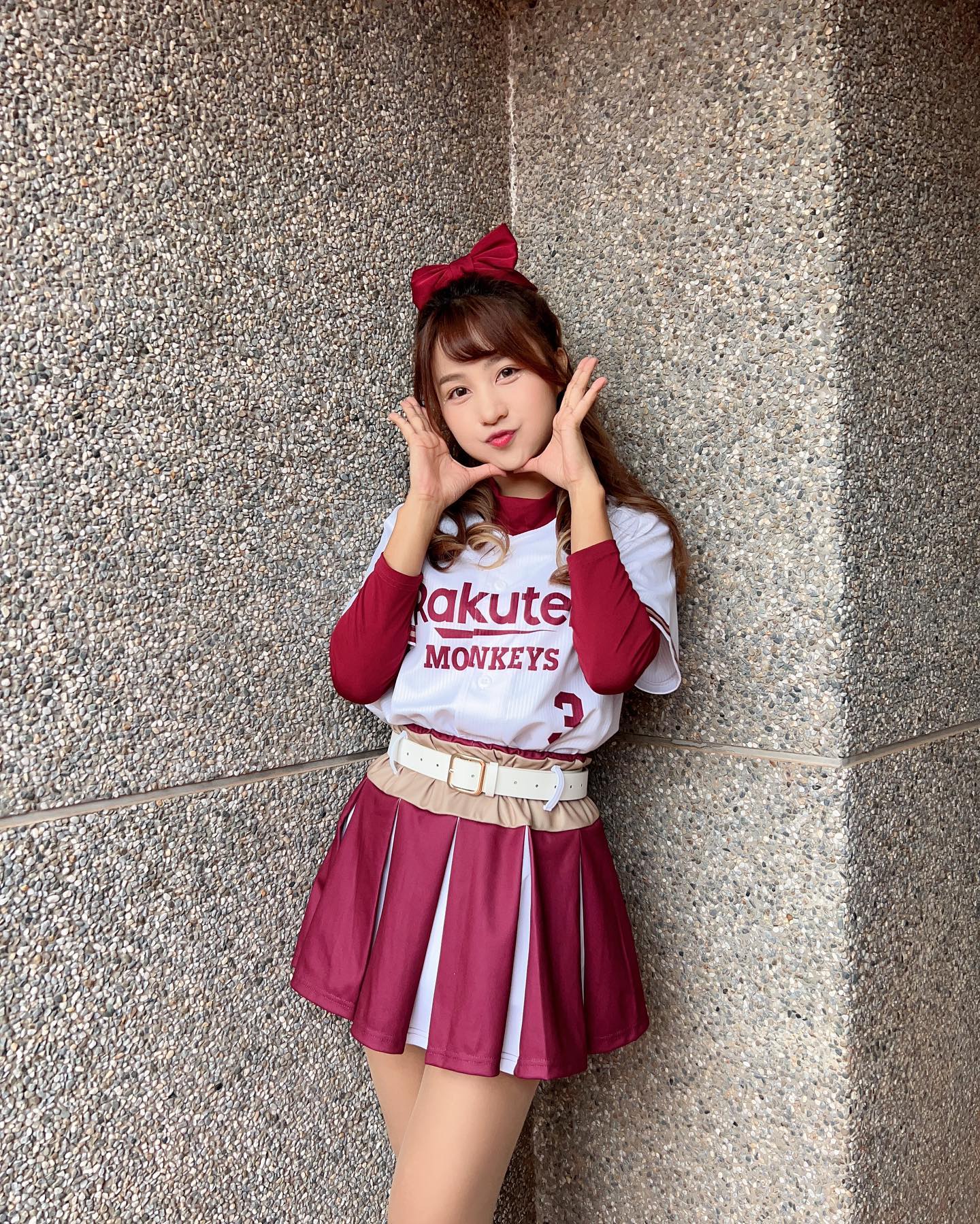 身為桃園中壢客家人的邱紫庭,加入樂天女孩啦啦隊非常開心。邱紫庭提供