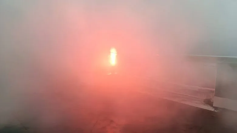 水利署使用暖雲增雨焰劑進行人工降雨作業，圖為寶二水庫。水利署提供