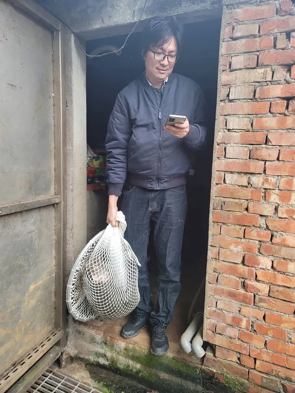 桃園市農業局23日起追捕狒狒，27日在一處民宅成功捕獲，但狒狒卻因槍傷死亡。（民眾提供）中央社