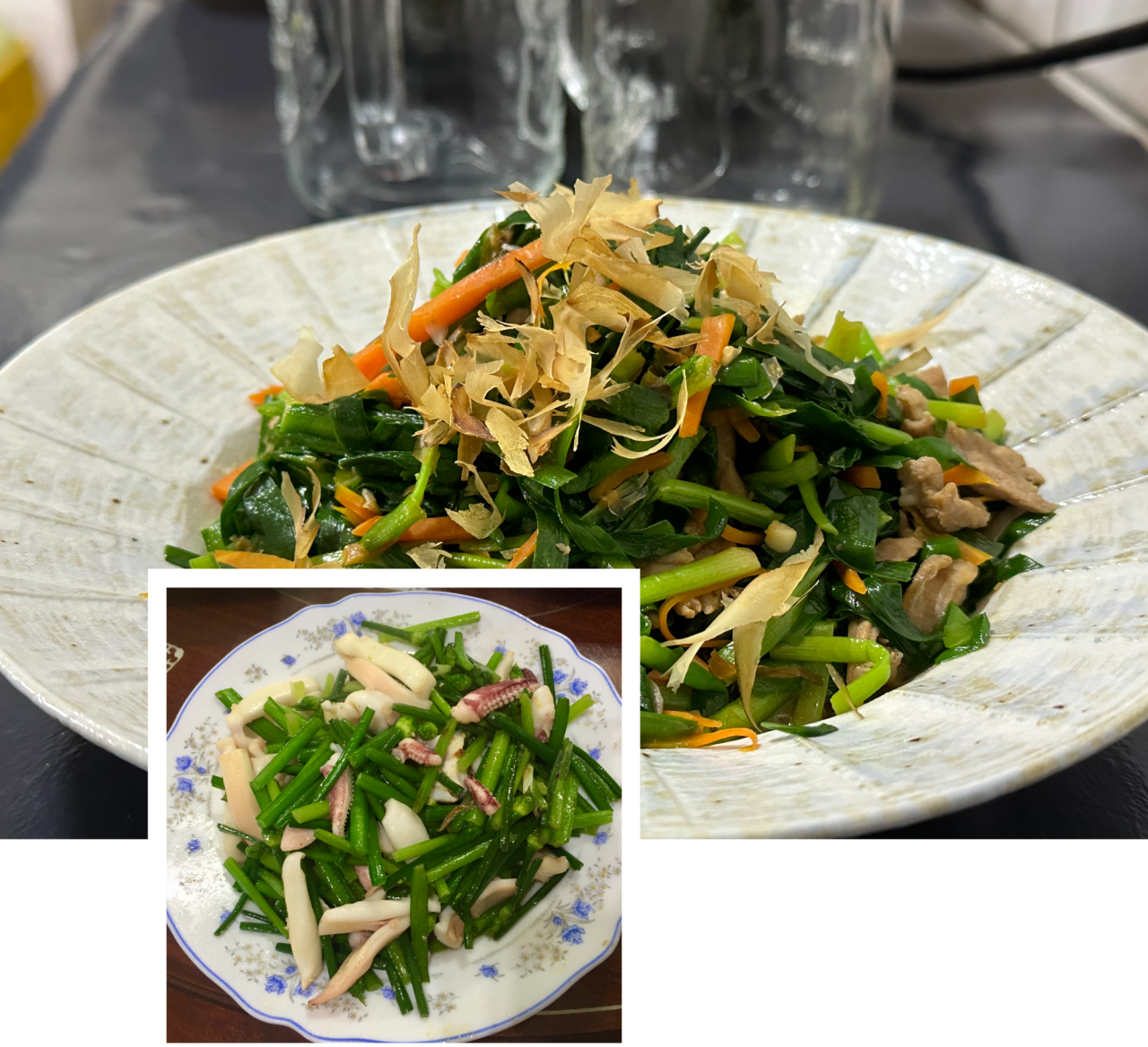 韭菜清爽，韭菜花鮮甜，願意等待的人就可以吃到韭菜花。作者提供