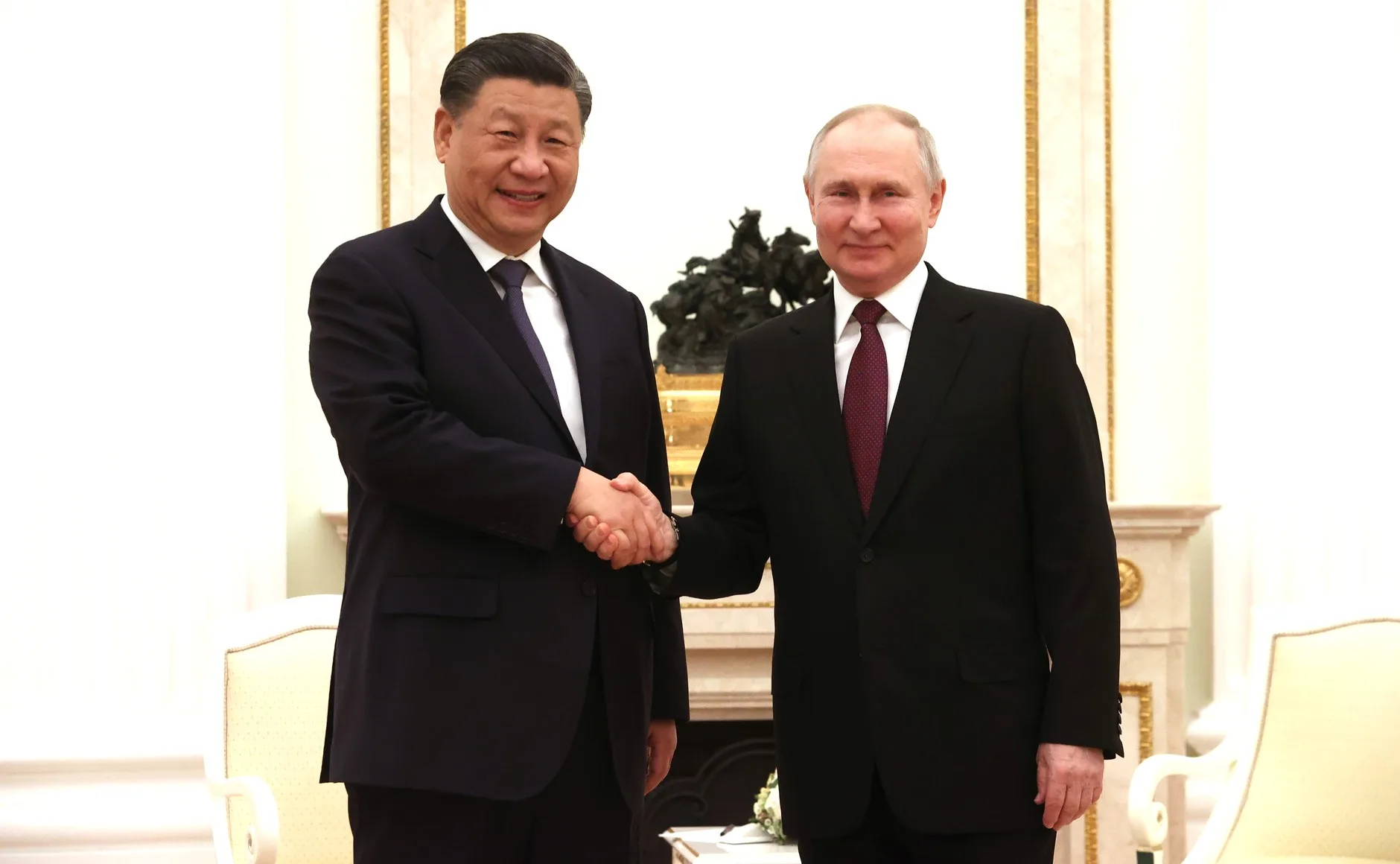 習近平與普丁進行會面。克里姆林宮官方提供