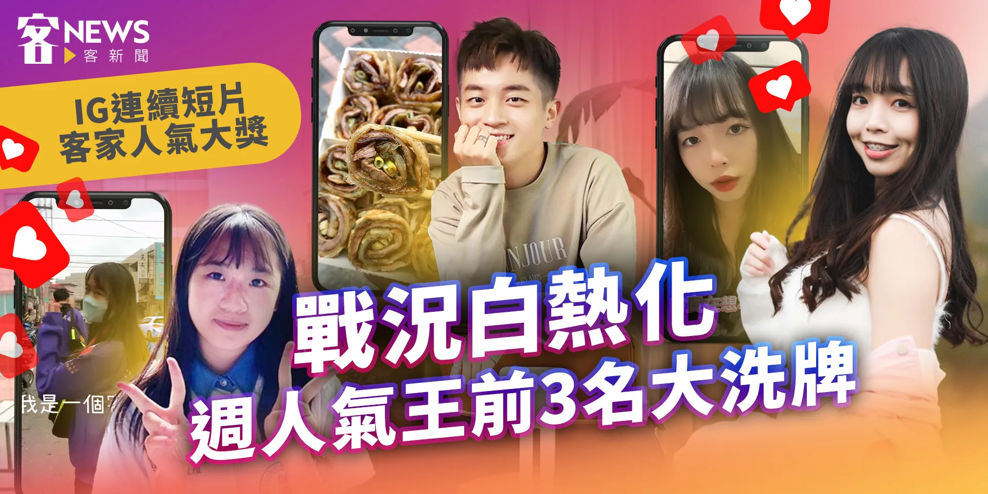 快來參戰！短影片創意競爭激烈　人氣獎前3名大洗牌