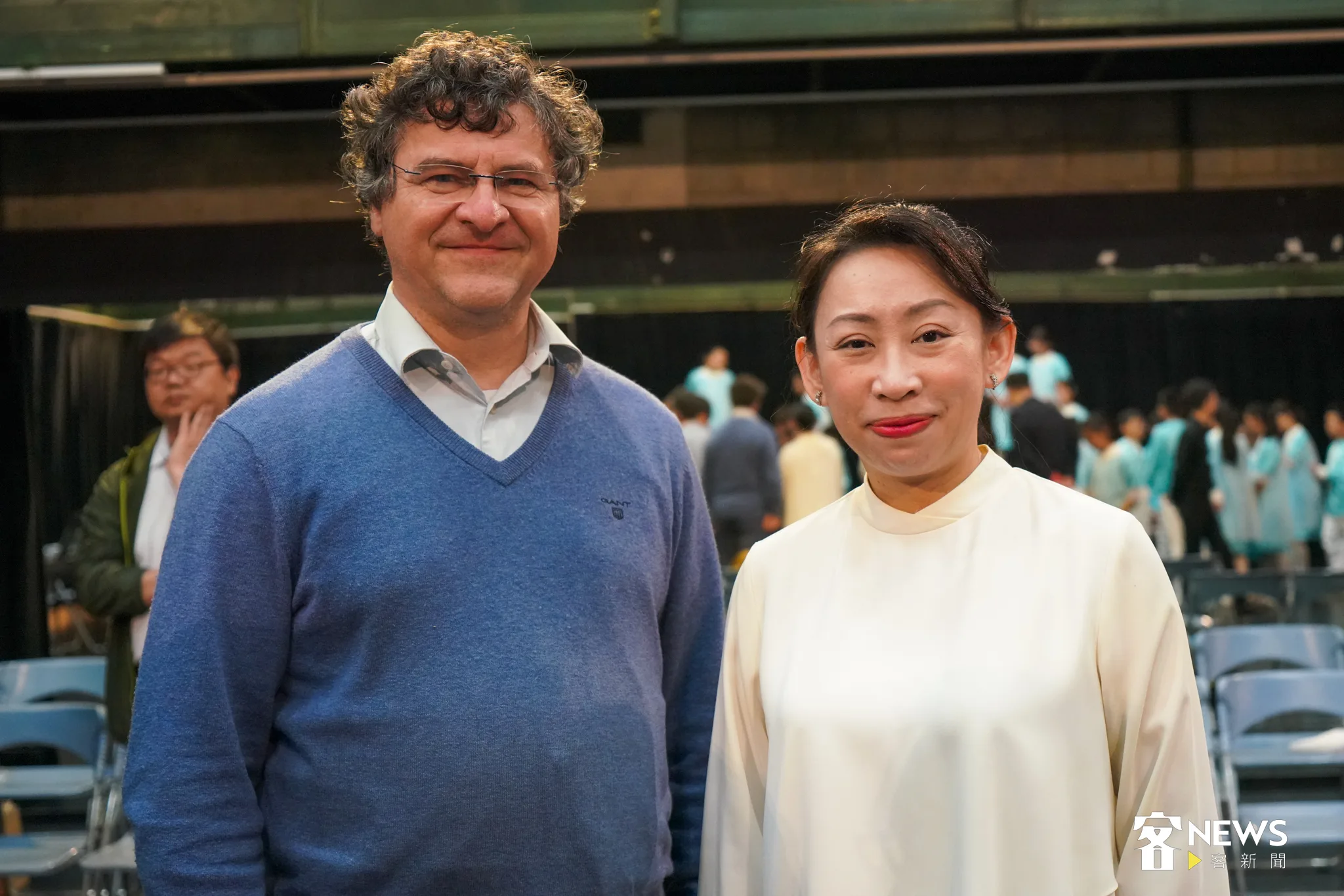 Gerald Wirth(左)與彭孟賢(右)合影。蘇佑昇攝