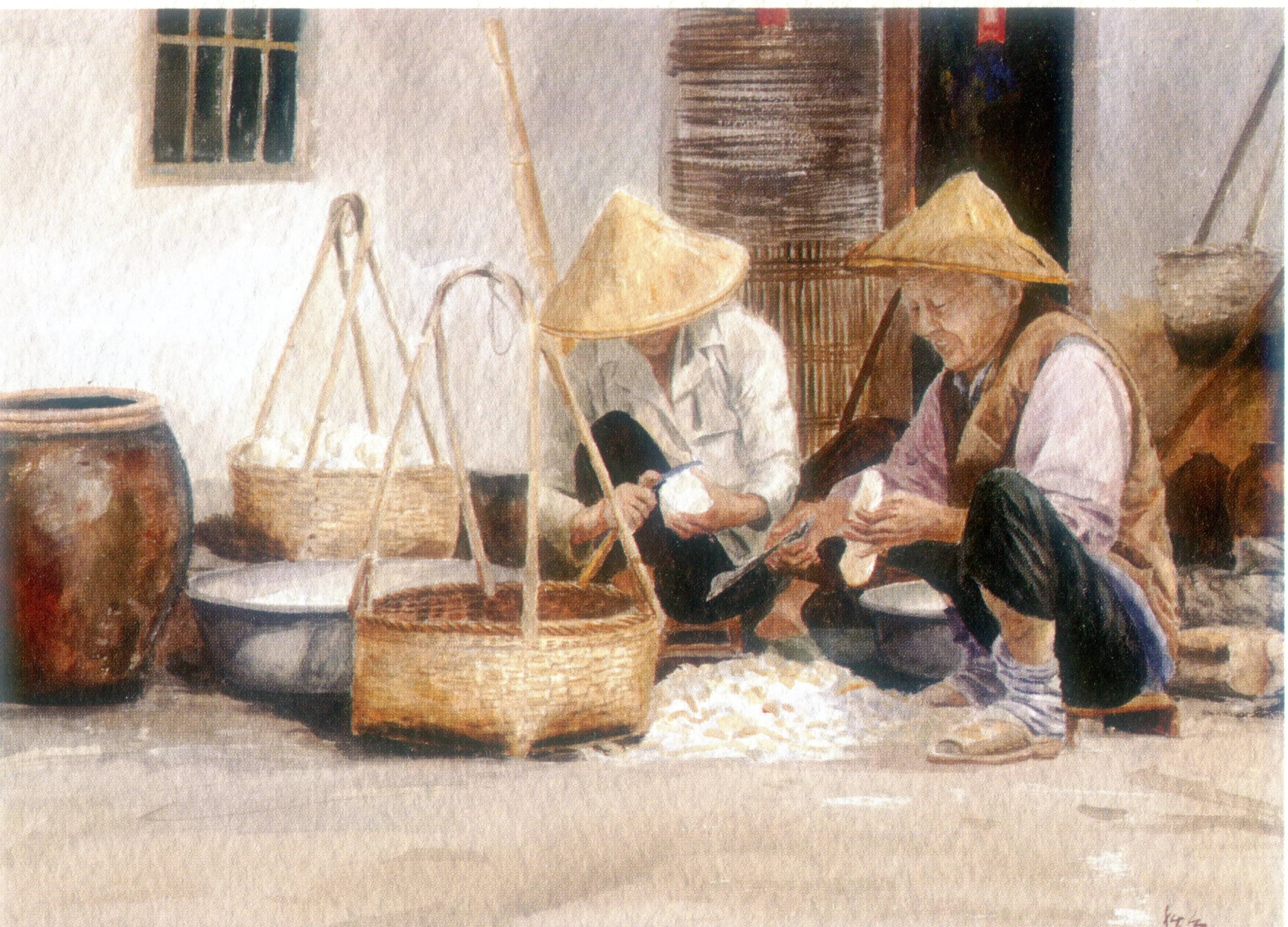 張秋臺畫作刨蘿蔔。何來美攝
