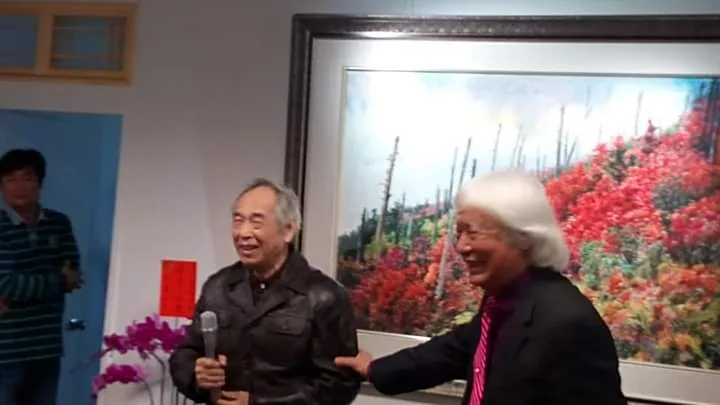 作家李喬是新竹師範長張秋臺幾屆的校友,兩人在文學、繪畫各領風騷,惺惺相惜。何來美攝
