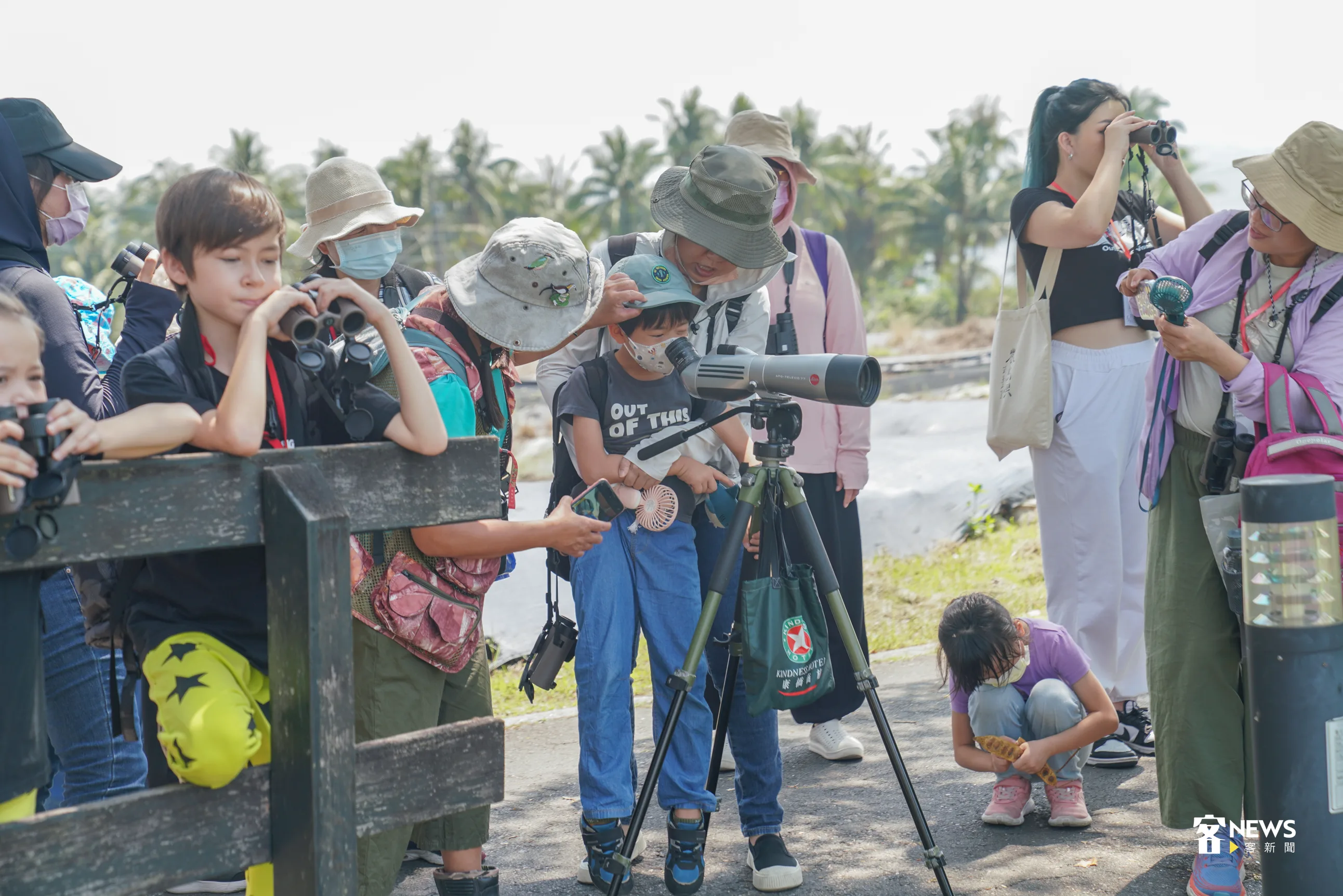 美濃藝穗節生態輕旅行，帶領旅遊民眾實地走訪「水雉鳥」復育基地， 觀察美濃的水鳥。洪俊傑攝