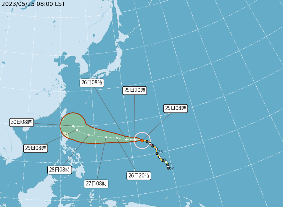 瑪娃颱風動態。氣象局提供