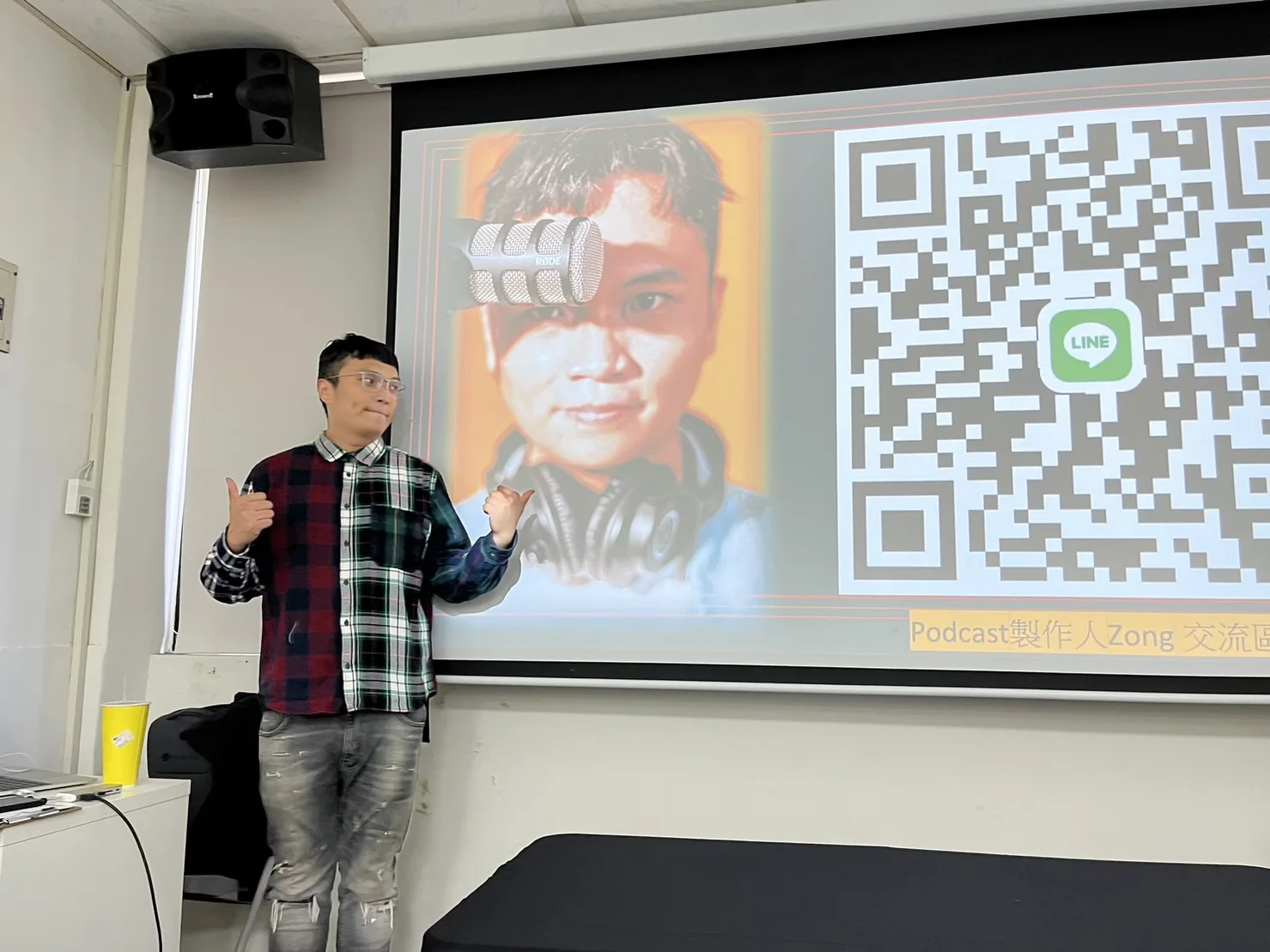 Podcast製作人謝豐嶸今天台北場次「客播營」，不藏私傳授心法予現場學員。蘇佑昇攝