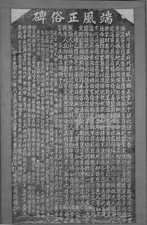 東門樓下的端風正俗碑。（資料來源：國家圖書館 臺灣記憶 https://tm.ncl.edu.tw/）