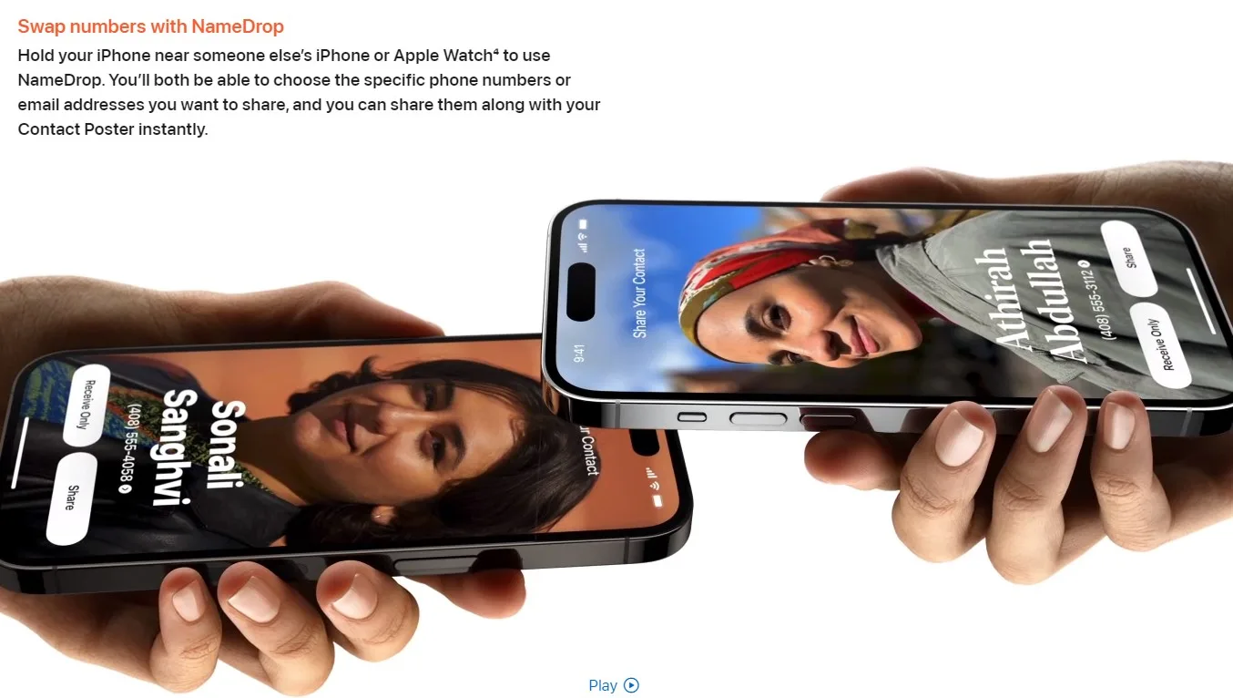 蘋果重新發想AirDrop，讓使用者能以全新方式分享內容。翻攝Apple官網
