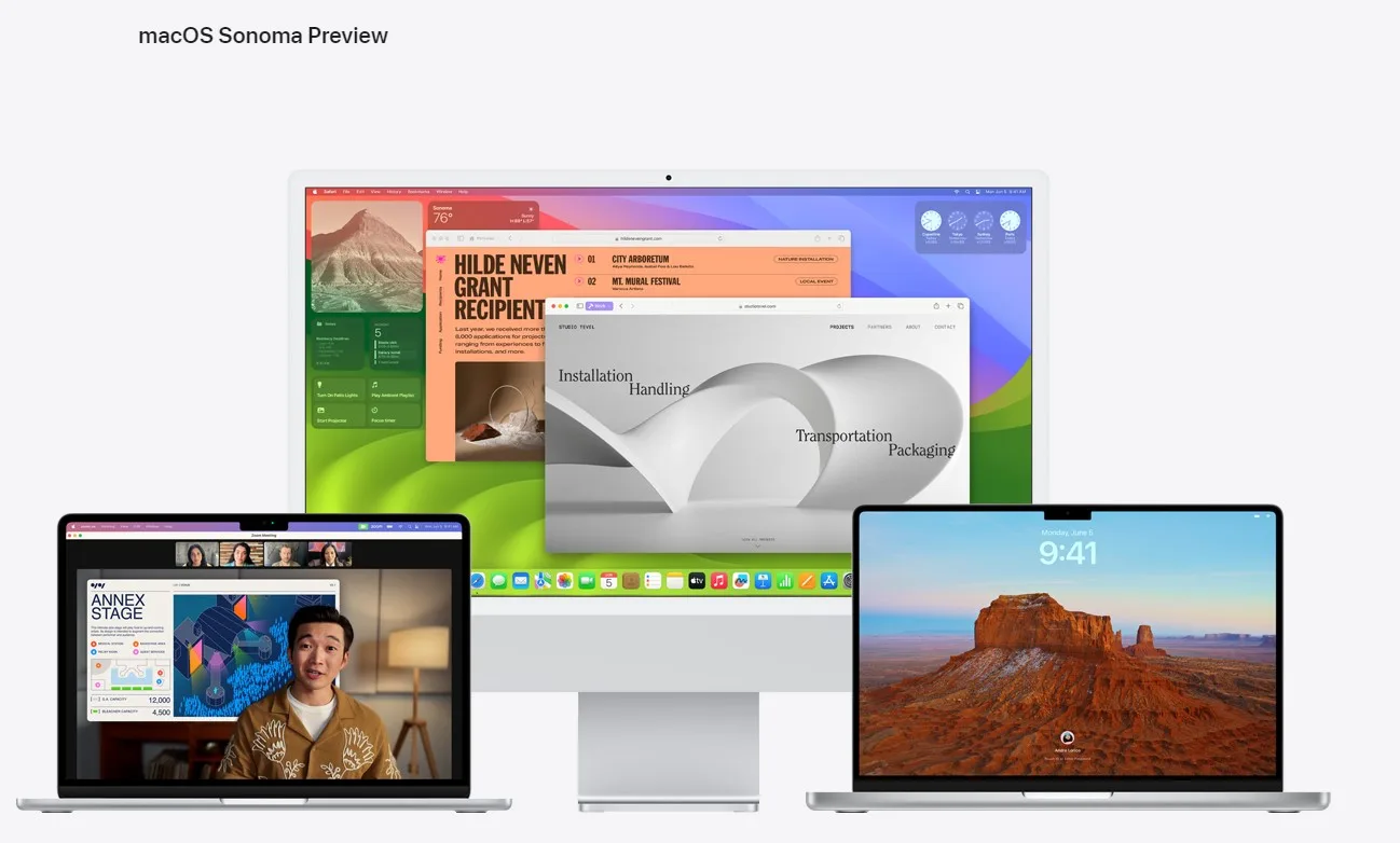 macOS Sonoma Preview，翻攝Apple官網