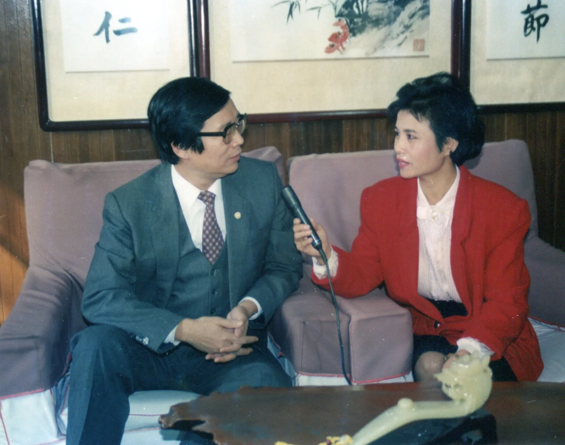 「還我母語」運動大遊行後,台視製播了「鄉親鄉情」節目,主持人陳裕美訪問當時擔任大遊行的總指揮省議員傅文政。何來美攝