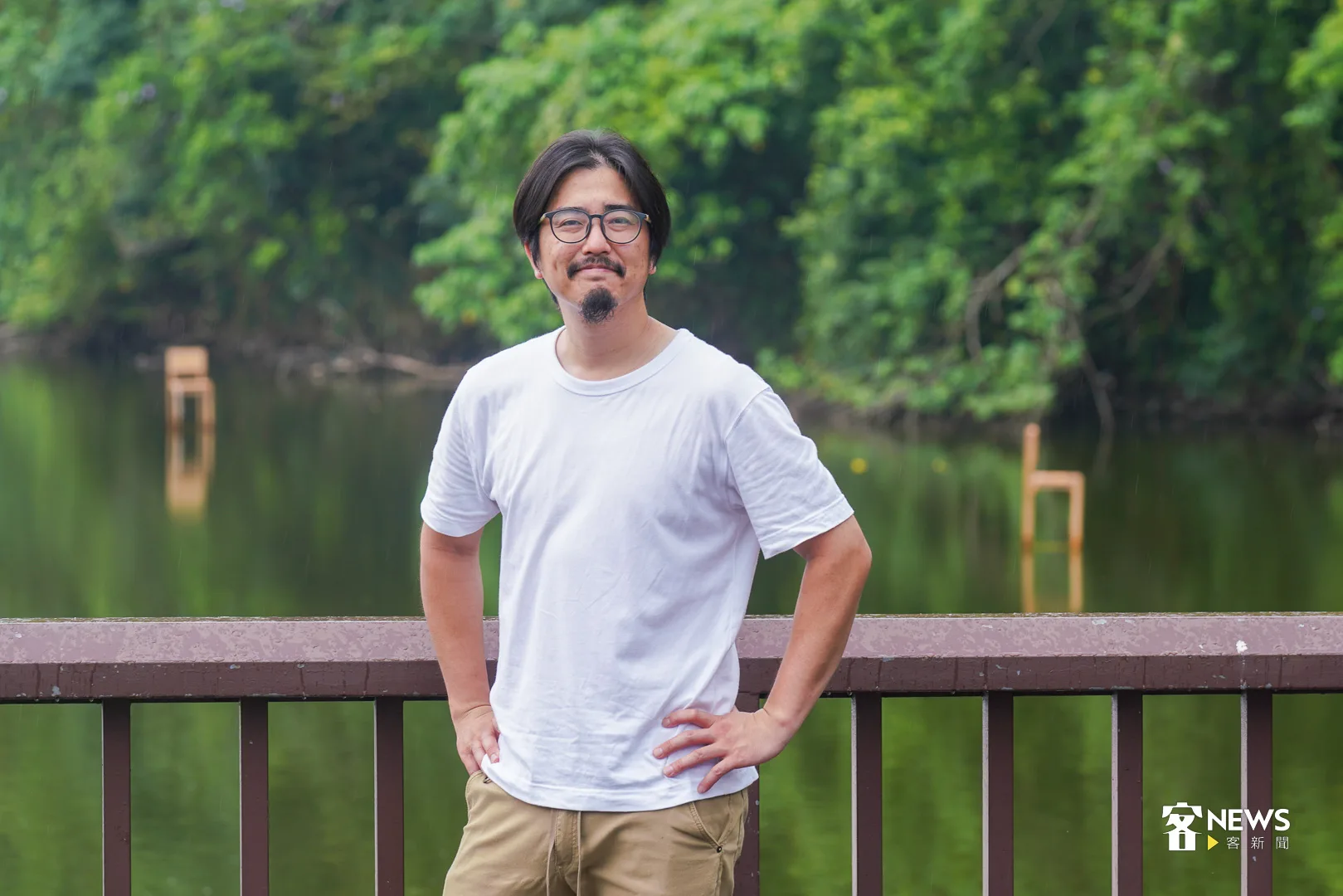 出生於北海道的西田秀己來台灣進行藝術創作，感受到客家的美食。何柏均攝