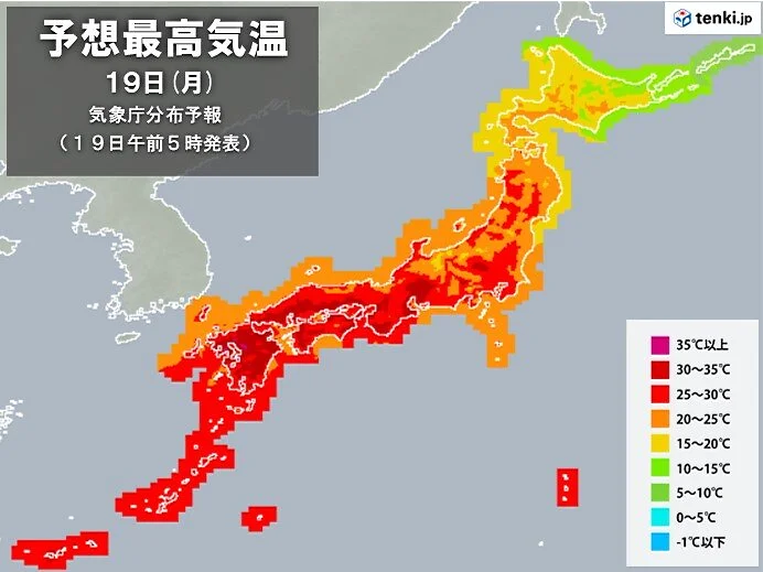 日本中西部面臨極端高溫。翻攝自日本氣象協會官方《推特》