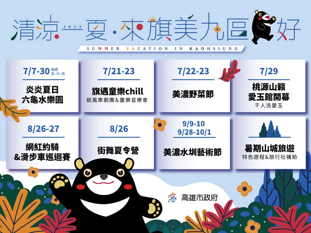 「清涼一夏，來旗美九區雄好」活動行程。高雄市觀光局提供