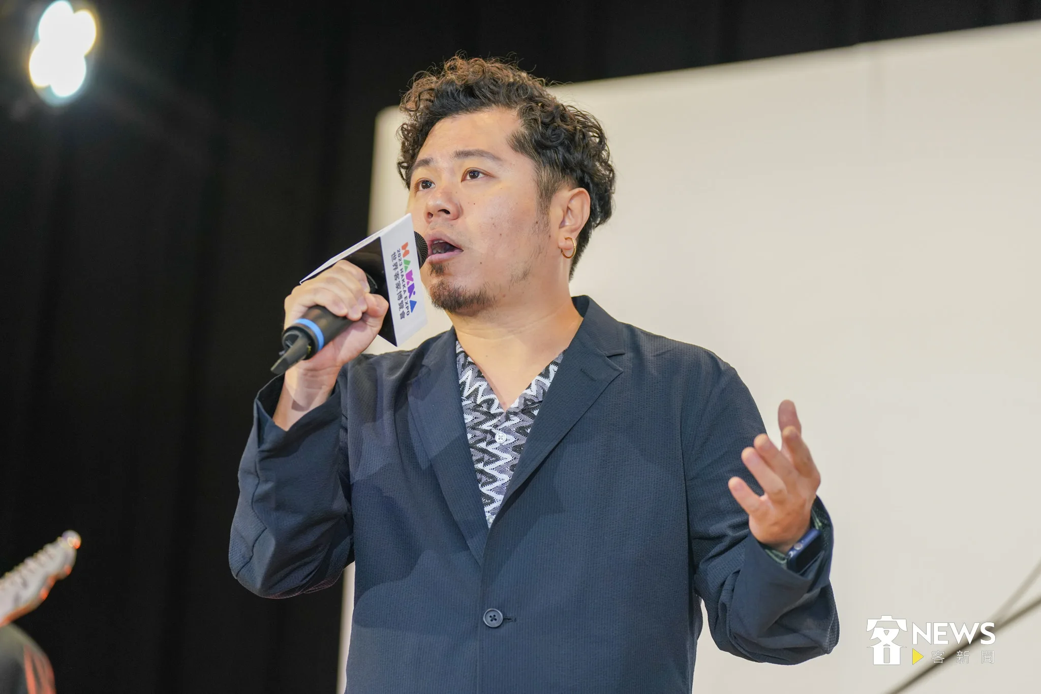 黃子軒表示,世客博開幕晚會的音樂演出,將過去幾年客家與各地朋友合作成果的展現,讓世界聽到台灣的文化。宋佩遙攝