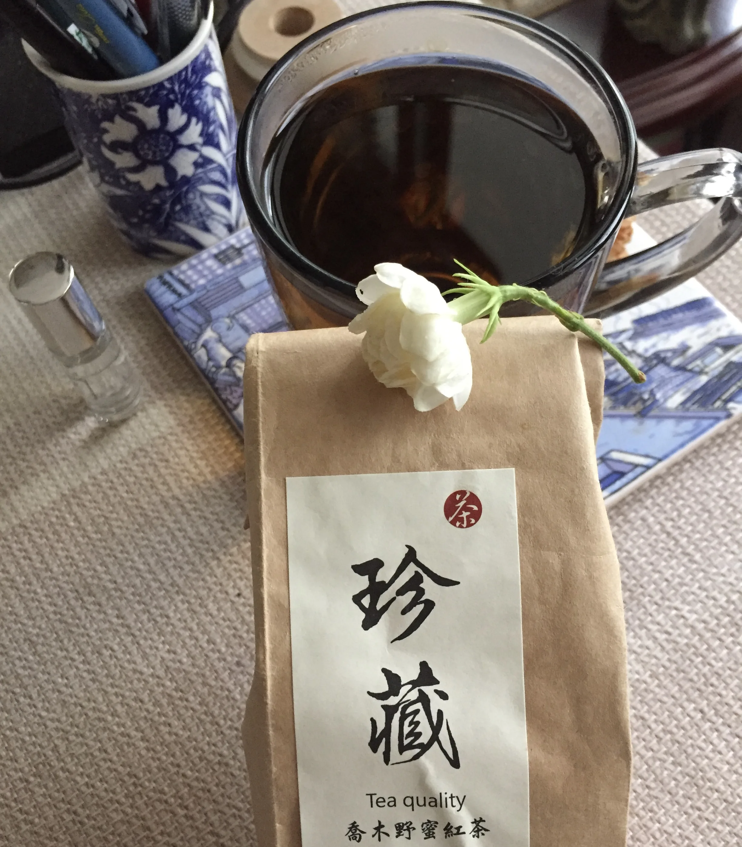 茉莉紅茶，熟茶茶氣深厚，加上茉莉比較清新。蕭秀琴提供