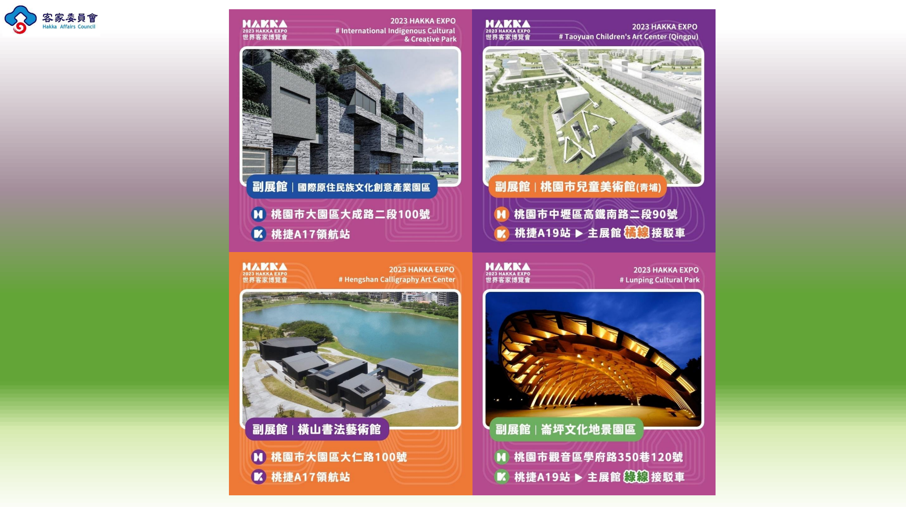 世客博位於桃園有8個副場館。蘇佑昇翻攝