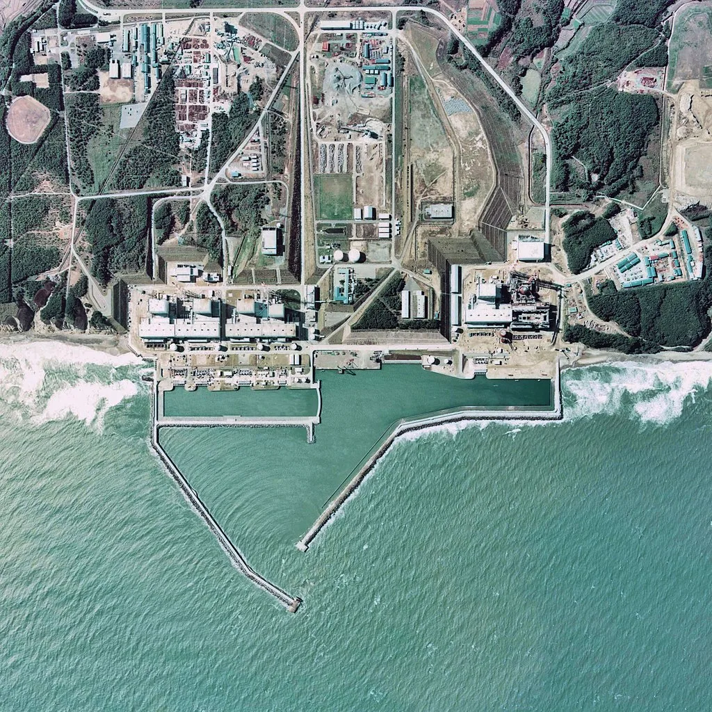 福島第一核電廠空拍照。翻攝自維基百科