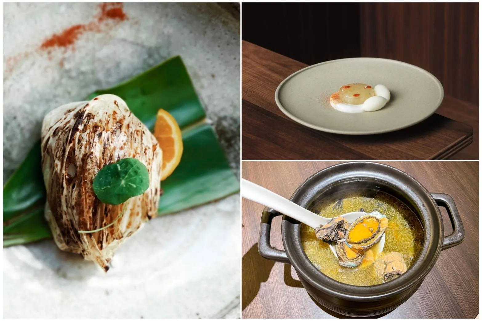 入選必比登推介的季風、HUGH dessert dining （右上）及小酌之家（右下）是臺北三家新入選必比登推介的店家。翻攝必比登指南網站