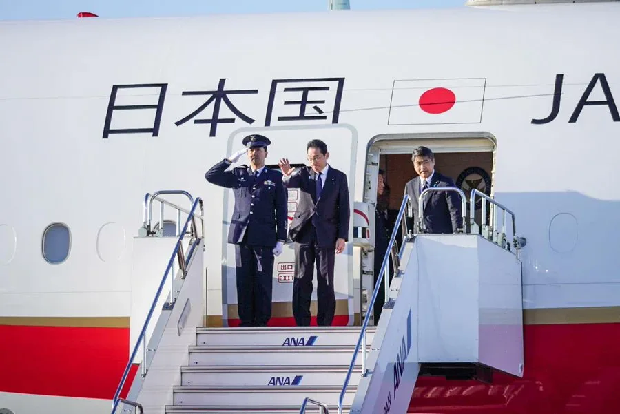 岸田文雄周四已搭機由東京羽田空港啟程。翻攝自PM’s Office of Japan官方《推特》